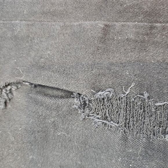 New Black High Rise Stretch Jeans Distressed Skinny Ripped Size L - Picture 7 of 8